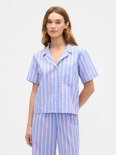 Gap Factory Print Poplin Pj Shirt In Blue