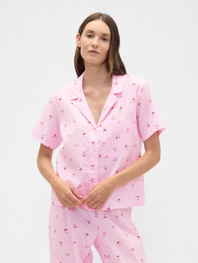 Gap Factory Print Poplin Pj Shirt In Pink