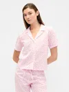 Gap Factory Print Poplin Pj Shirt In Pink
