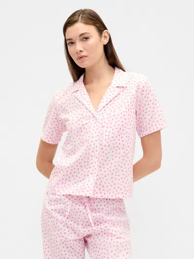 Gap Factory Print Poplin Pj Shirt In Pink