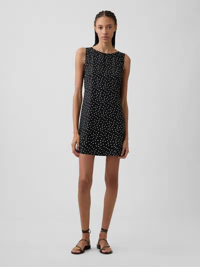 Gap Factory Print Sleeveless Mini Dress In Black