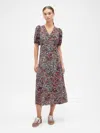 Gap Factory Puff Sleeve V-neck Maxi Dress In Multi