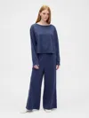 Gap Factory Pull-on Wide-leg Crop Pj Pants In Blue