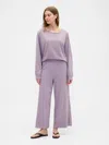 Gap Factory Pull-on Wide-leg Crop Pj Pants In Gray