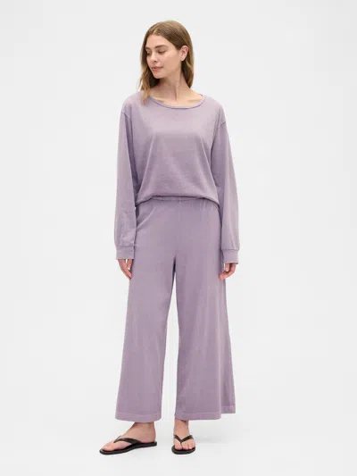 Gap Factory Pull-on Wide-leg Crop Pj Pants In Gray
