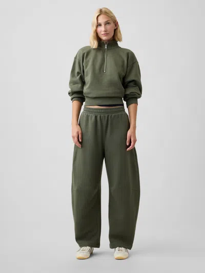 Gap Factory Pull-on Barrel Sweatpants In Tweed Green