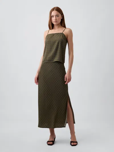 Gap Factory Pull-on Maxi Skirt In Green Dot