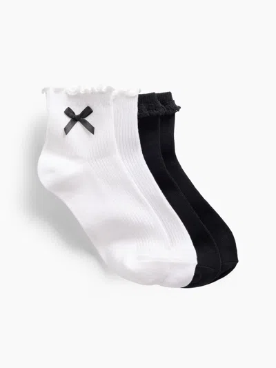 Gap Factory Quarter Crew Socks (2-pack) In Black