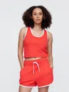 Gap Factory Recycled Cropped Pique Tank Top In Red