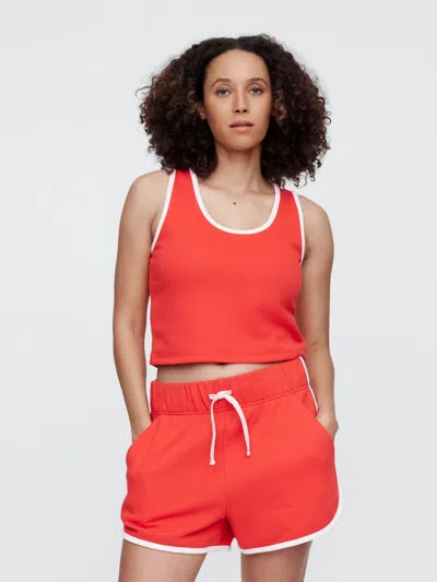 Gap Factory Recycled Cropped Pique Tank Top In Red