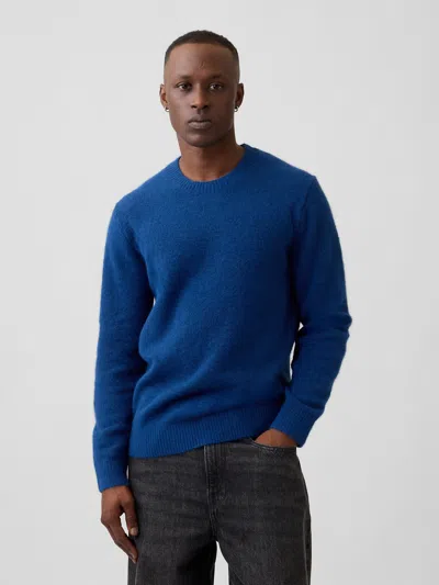Gap Factory Recycled Fuzzy Crewneck Sweater In Blue Track