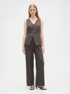 Gap Factory Recycled Mid Rise Easy Wide-leg Pants In Brown
