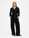Gap Factory Recycled Pull-on Velour Wide-leg Pants In Black