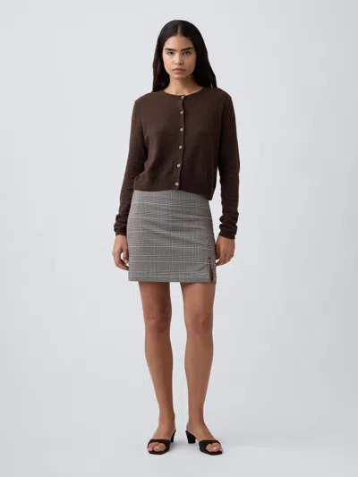 Gap Factory Recycled Pull-on Plaid Mini Skirt In Gray Plaid