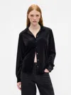 Gap Factory Recycled Velour Easy Shirt In Black