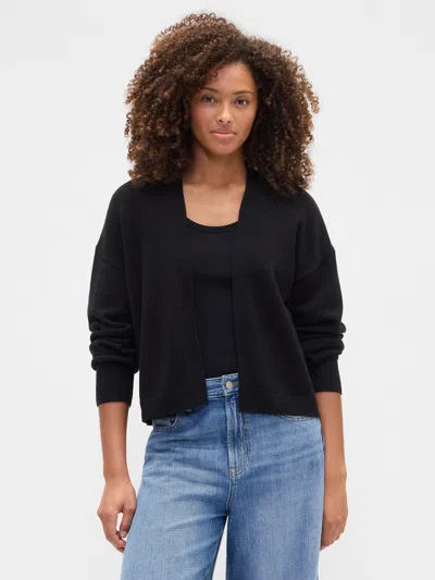 Gap Factory Relaxed Boucle Open-front Cardigan In Black