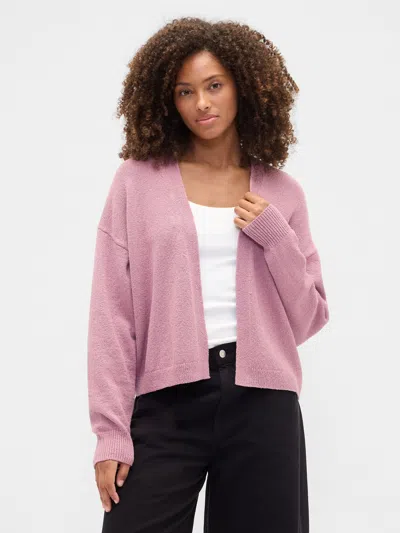 Gap Factory Relaxed Boucle Open-front Cardigan In Pink