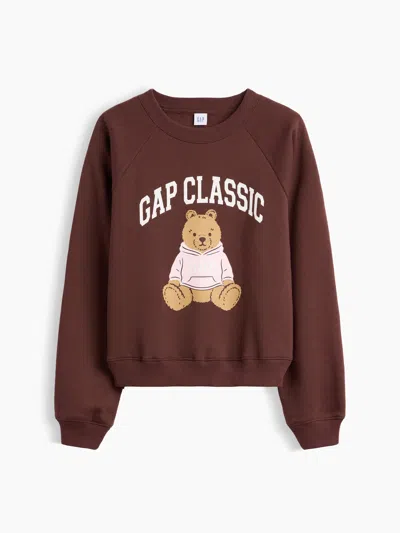 Gap Factory Relaxed Brannan Bear Graphic Sweatshirt In Woodsy Brown