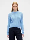 Gap Factory Relaxed Cable-knit Crewneck Sweater In Blue