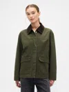 Gap Factory Relaxed Canvas Barn Jacket In Green