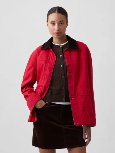 Gap Factory Relaxed Canvas Barn Jacket In Modern Red