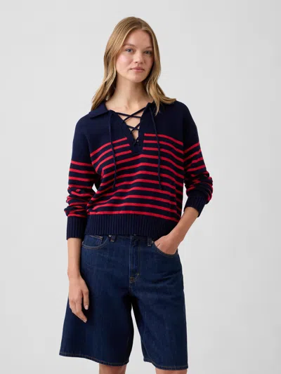 Gap Factory Relaxed Collared Sweater In Blue