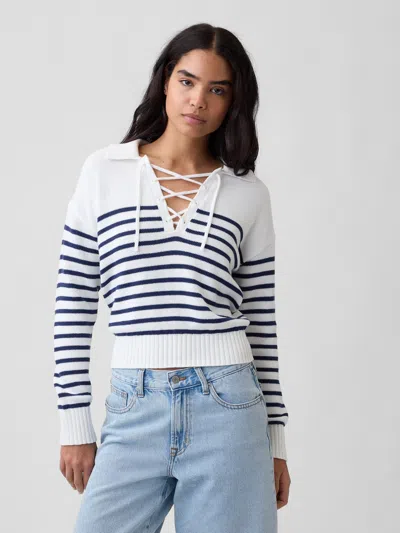 Gap Factory Relaxed Collared Sweater In White