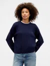 Gap Factory Relaxed Cotton Crewneck Sweater In Blue
