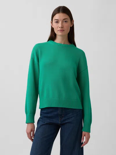 Gap Factory Relaxed Cotton Crewneck Sweater In Green