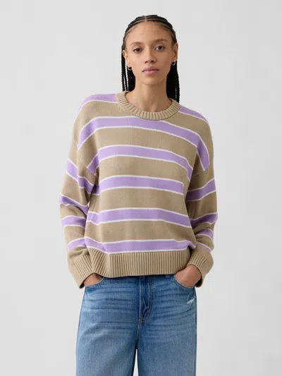 Gap Factory Relaxed Cotton Crewneck Sweater In White