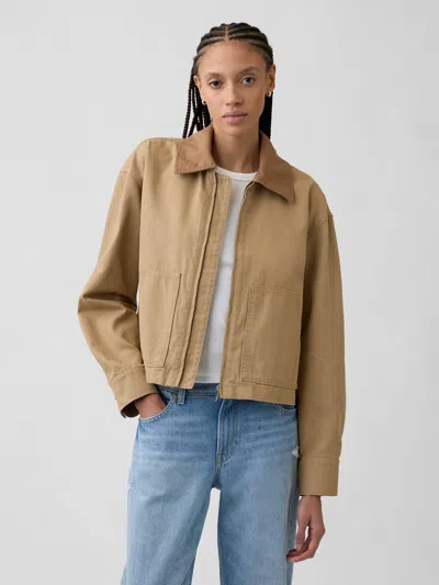 Gap Factory Relaxed Cropped Canvas Barn Jacket