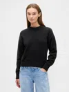Gap Factory Relaxed Cropped Crewneck Sweater In Black