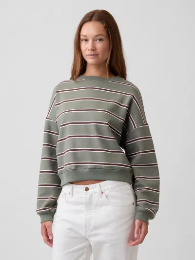 Gap Factory Relaxed Cropped Crewneck Sweatshirt In Mesculen Green