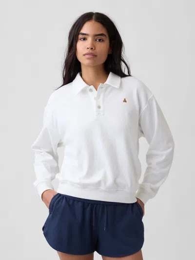 Gap Factory Relaxed Cropped Polo Shirt Sweatshirt In Multi