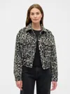 Gap Factory Relaxed Cropped Textured Icon Jacket In Multi