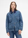 Gap Factory Relaxed Denim Chore Jacket In Blue