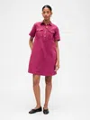 Gap Factory Relaxed Denim Mini Dress In Burgundy