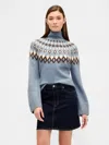 Gap Factory Relaxed Fair Isle Mockneck Sweater In Blue