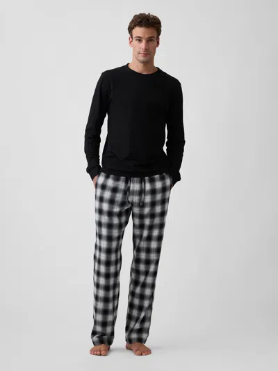 Gap Factory Relaxed Flannel Pj Pants In Black Plaid