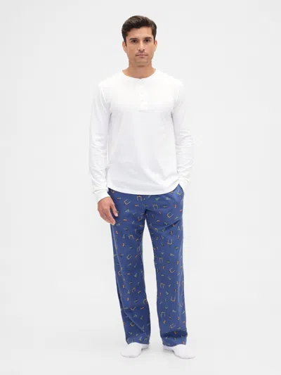 Gap Factory Relaxed Flannel Pj Pants In Blue