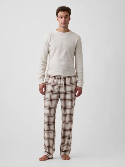 Gap Factory Relaxed Flannel Pj Pants In Brown Plaid