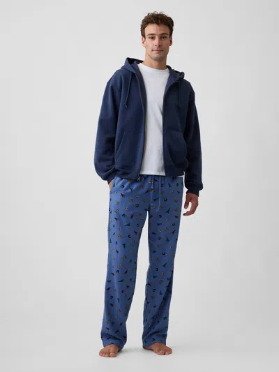Gap Factory Relaxed Flannel Pj Pants In Football Blue