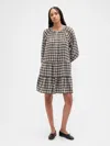 Gap Factory Relaxed Flannel Shirtdress In Black
