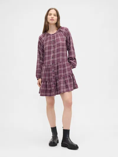 Gap Factory Relaxed Flannel Shirtdress In Pink