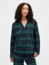 Gap Factory Relaxed Flannel Sleep Shirt In Green