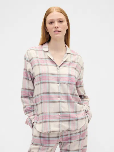 Gap Factory Relaxed Flannel Sleep Shirt In Multi