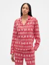 Gap Factory Relaxed Flannel Sleep Shirt In Red