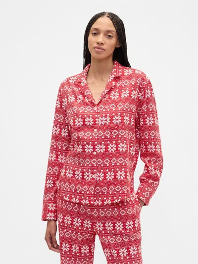 Gap Factory Relaxed Flannel Sleep Shirt In Red