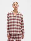 Gap Factory Relaxed Flannel Sleep Shirt In Red