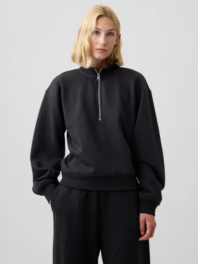Gap Factory Relaxed Fleece Half-zip Sweatshirt In Black Moonless Night
